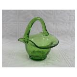 New glass bridal basket  3 3/4" tall
