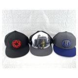 Lot of three Star Wars Nine-Fifty Snapback hats. A