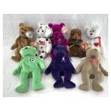Lot of Eight TY Beanie Babies in Mint condition.