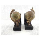 Pair of globe bookends about 8"