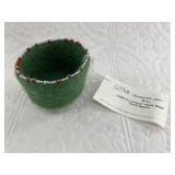 Carol McNamara hand crafted green wool bowel with