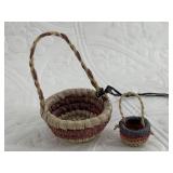 Two hand woven sweet grass baskets from Northweste