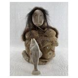 Michael Scott ancient whalebone carving of a seate