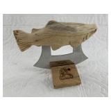 Alaskan Creations ulu knife with wood salmon handl