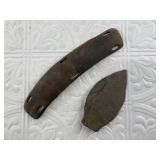 3 Artifacts: Ancient slate whaling harpoon tip, iv
