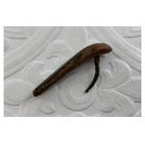 Fabulous old ivory fish hook made with an old stee