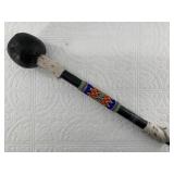 Hand beaded Native American drum stick or talking