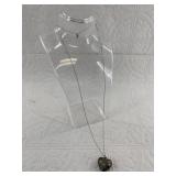 Vintage sterling silver heart pendant on a thin st