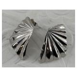 Pair of art deco style sterling silver earrings wi