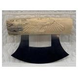 Ulu with a carved handle depicting eagles on both