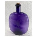 Deep purple manganese glass bitters bottle with co