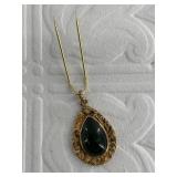 10kt Gold nugget and Kobuk jade pendant with gold