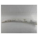 Charles Edwards scrimshawed walrus ivory tusk bear