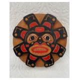 Tlingit style wall hanging, 9" diameter, imported