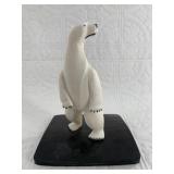 Charles Edwards standing polar bear carving from w