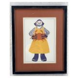 Rie Munoz copy of a print of "Dungeness Crab", mat