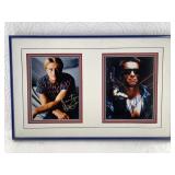 Framed pair of autographed celebrity photos: Arnol