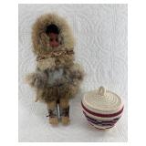 Lot of 2: Vintage doll in Native Alaskan garments
