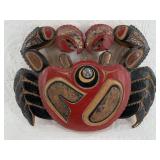Adorable Tlingit style wood crab wall hanger with