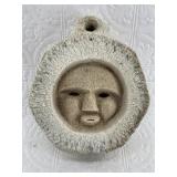 Whalebone vertebrae carving of a spirit mask 9"