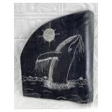 Steve Pugh scrimshawed baleen slab 5..5" long