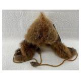 Fox fur lined hat, in good condition