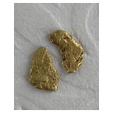 2 Thin Alaskan gold nuggets 1.14 grams total weigh