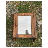 Vintage oak wall mounted medicine cabinet with mir