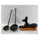 2 Hand forged twisted ladle