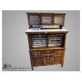 Quarter sawn oak c.1910 dental cabinet, beveled pa