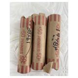 3 Rolls of unresearched wheat cents