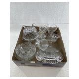 Variety of mostly crystal Holloware, nut dishes, s