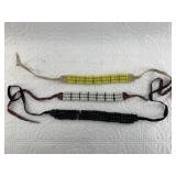 Lot with hand made beaded jewelry with leather tie