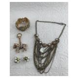 Lot of costume jewelry including Betsy Johnson sty