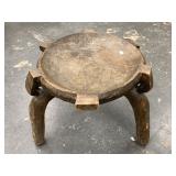 Hand carved stool with a total height of 15"