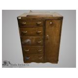 Quarter sawn oak  wardrobe with unusual   jewelry