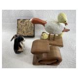 Variety of wood carvings and Eucalyptus art