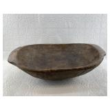 Large hand carved primitive wood bowl, from Africa