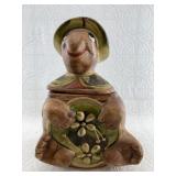 An adorable vintage turtle cookie jar
