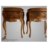 Stunning pair of intricately carved night stands,
