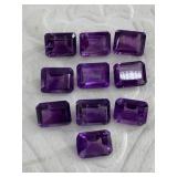 Lot with 21.7 cts of polished amethyst gemstones