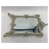 Antique cast iron, vanity mirror, 15" tall