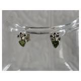 Sterling silver and peridot pair of earrings