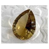 11.55 ct teardrop polished citrine gemstone