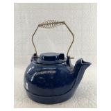 Antique blue enameled, cast iron, camp kettle, Gen