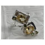 Sterling silver and citrine ring size 9