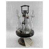 Stunning rare 1850s Victorian 4 piece Cruet set wi