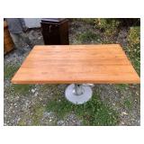 Very unique butcher block style table top mounted