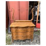 Antique oak serpentine dresser with 6 drawers all