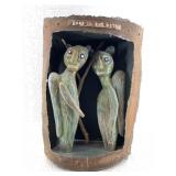 Carving "Lost in the Woods" features squirrels car
